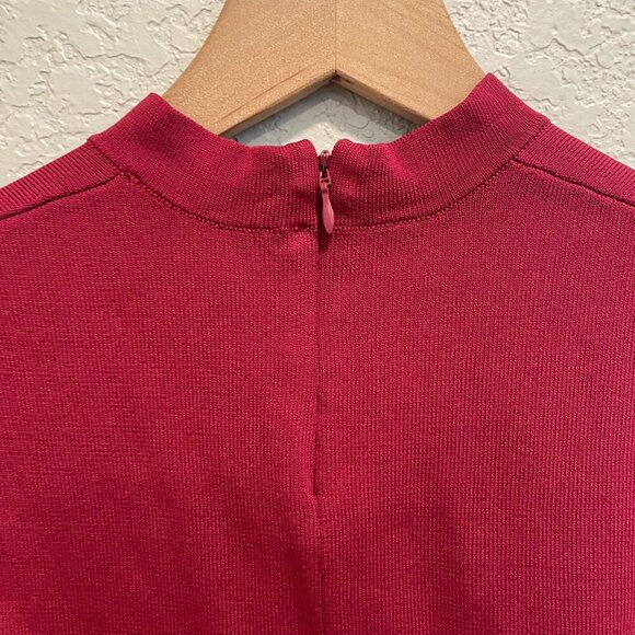Zara Wine Burgundy Red Knit Cutout Square Neck Stretchy Top Small - Picture 5 of 6
